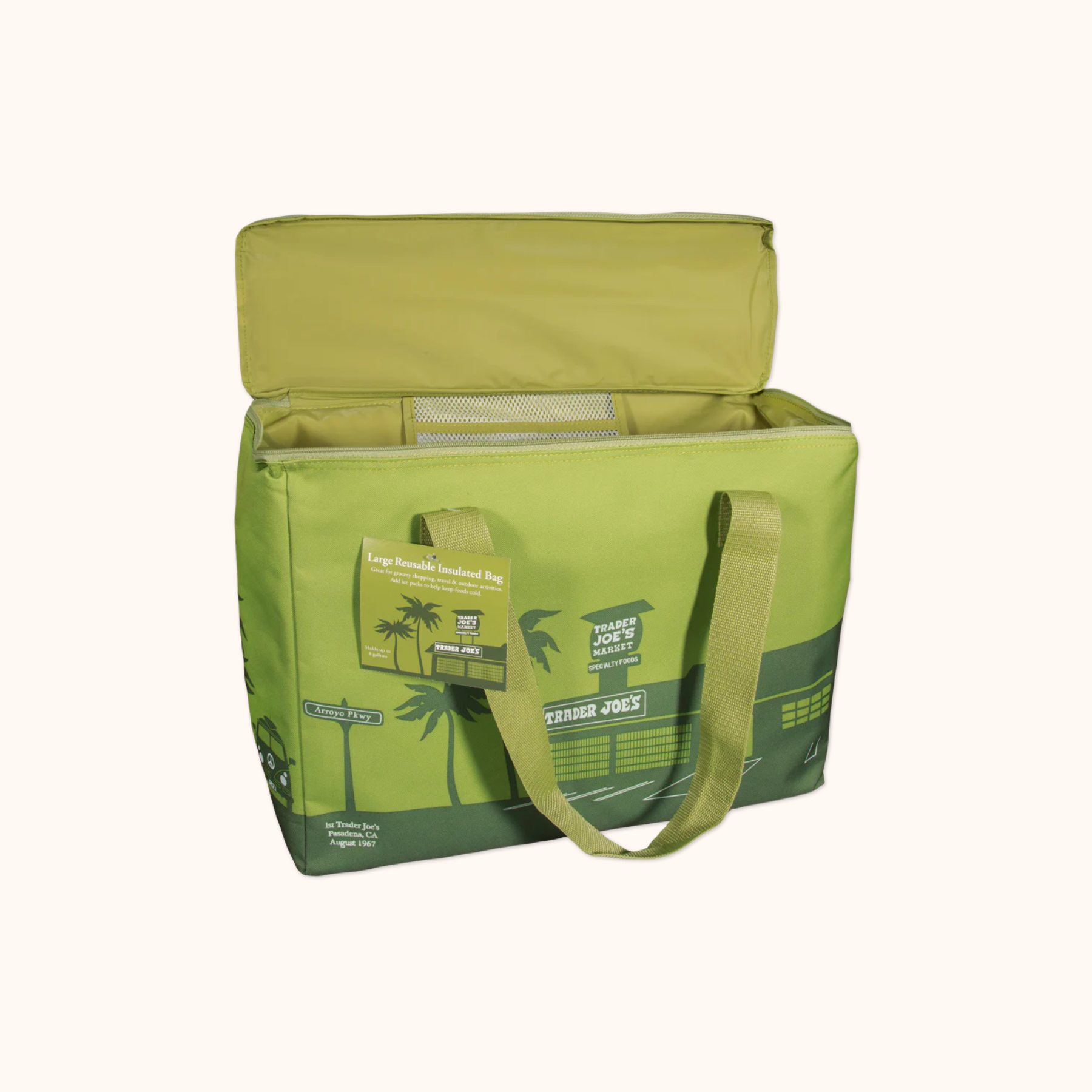 Trader Joe's Olive Green Large Reusable Insulated Bag — buy online at Cali Snax Co.